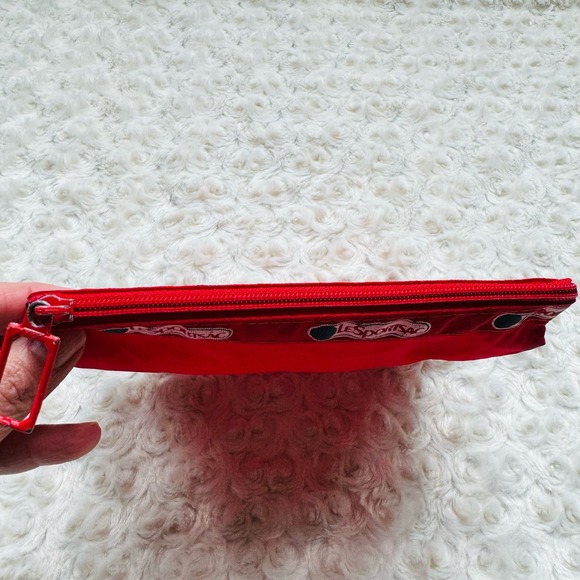 LeSportsac Vintage Red Cosmetic Travel Case Bag Top Zipper - Picture 4 of 4